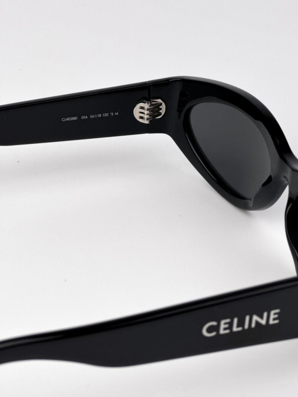 Celine CL40288I MONOCHROMS 01A Sunglasses – Black Grey Cat Eye NEW AUTHENTIC - Picture 8 of 11